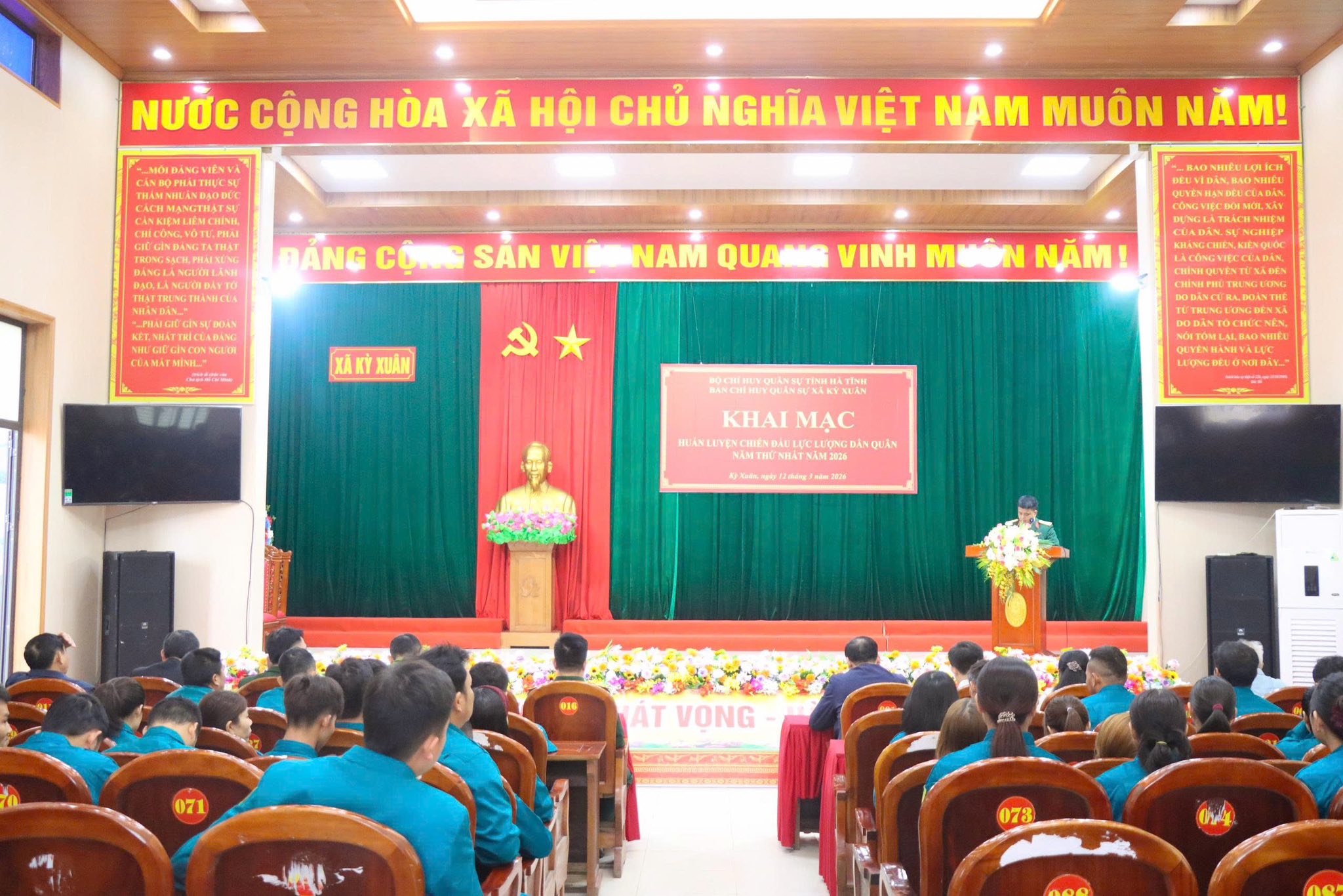 Xã Kỳ Xuân tổ chức Lễ khai mạc huấn luyện chiến đấu lực lượng Dân quân năm thứ nhất năm 2026