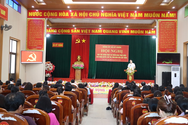 Đảng ủy xã Kỳ Xuân tổ chức Hội nghị quán triệt, học tập và triển khai các nghị quyết quan trọng 