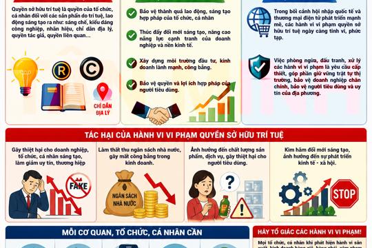 Tăng cường tuyên truyền, phòng ngừa và đấu tranh với các hành vi vi phạm quyền sở hữu trí tuệ