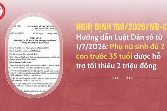Nghị định 168/2026/NĐ-CP của Chính phủ về quy định chi tiết một số điều và biện pháp tổ chức, hướng dẫn thi hành luật dân số
