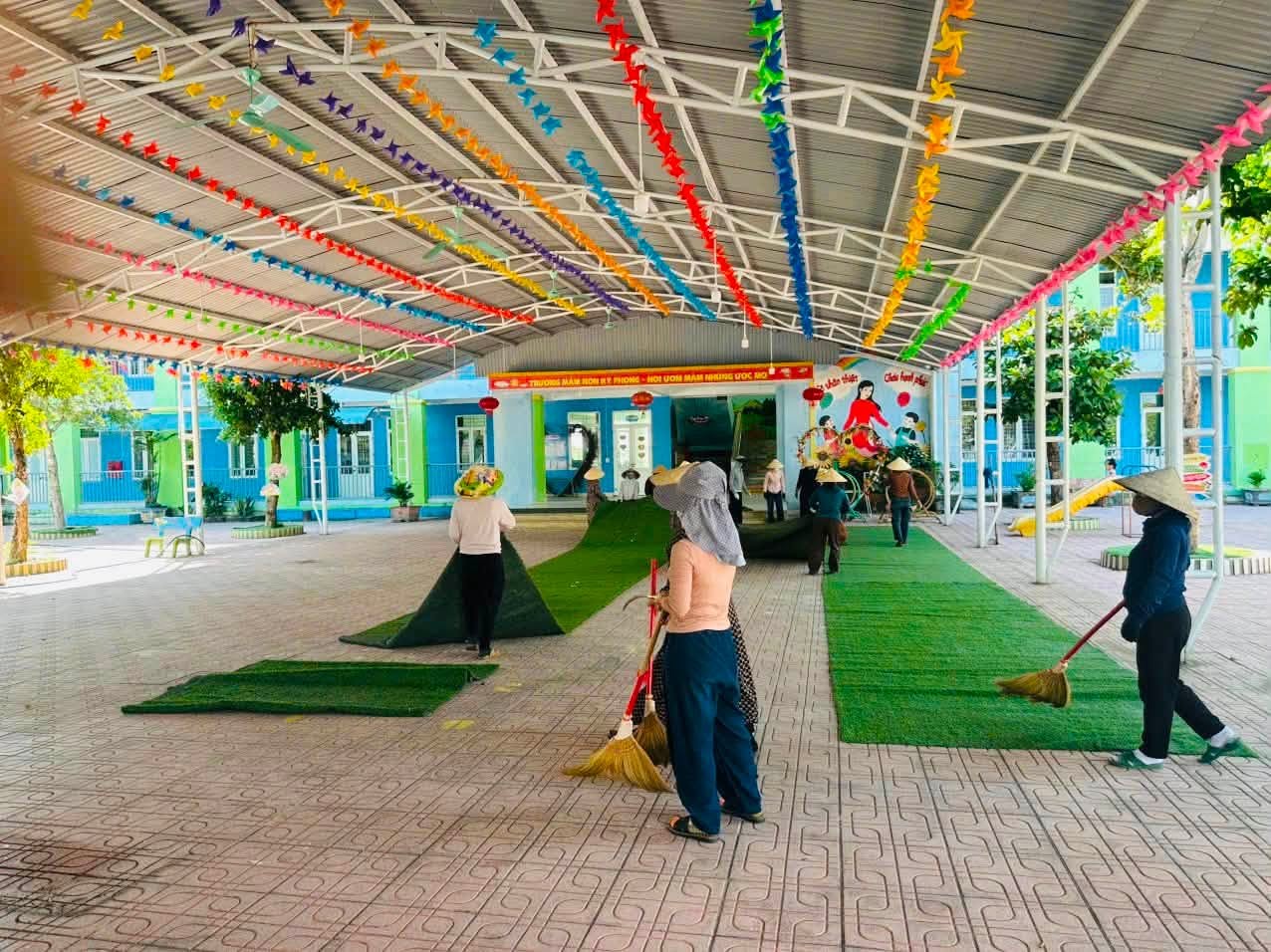 Trường học trên địa bàn xã Kỳ Xuân tích cực chỉnh trang, sẵn sàng đón năm học mới