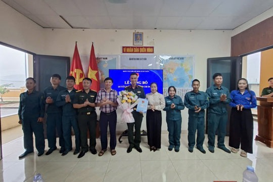 Đoàn xã Kỳ Xuân công bố quyết định thành lập Chi đoàn Quân sự xã